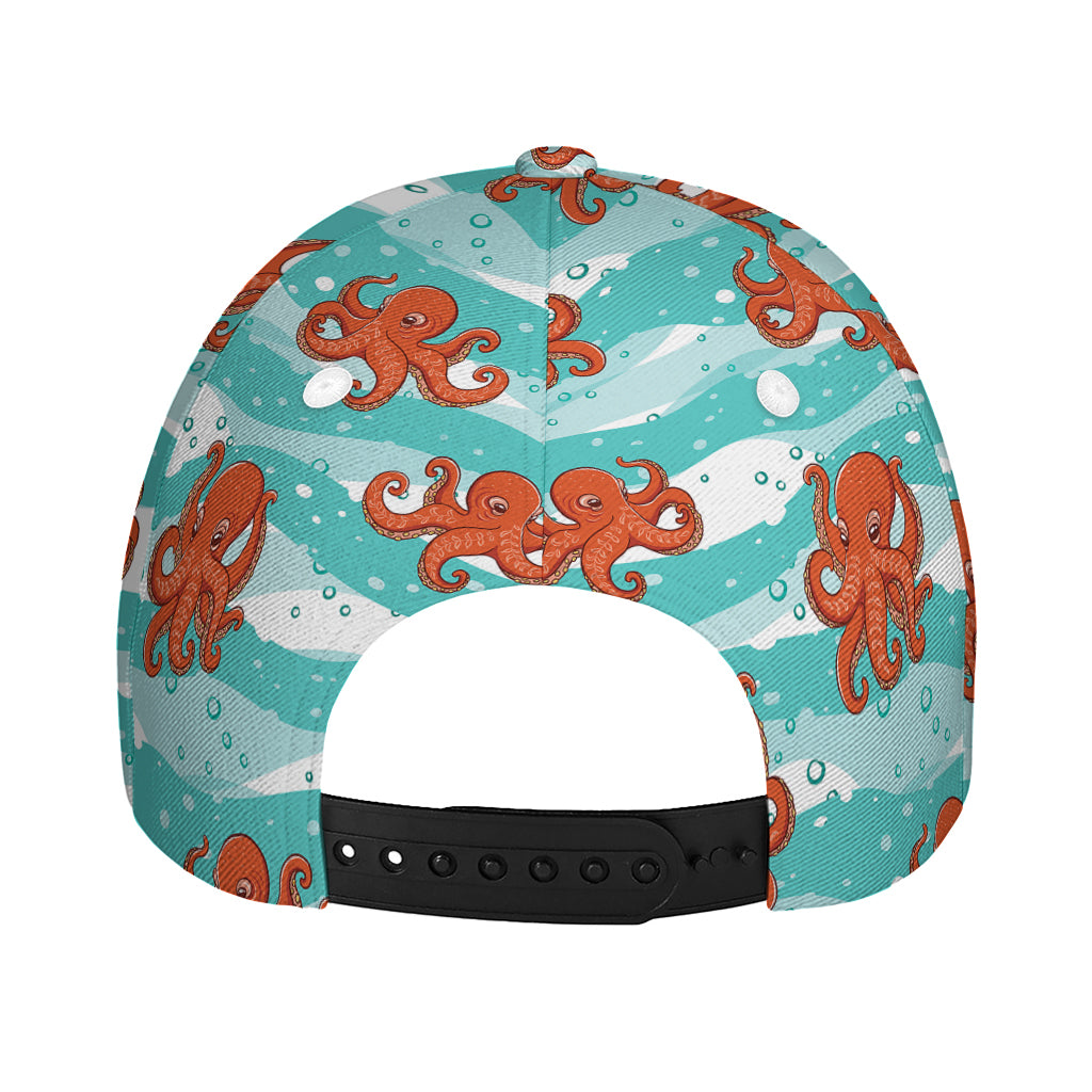 Cartoon Octopus Pattern Print Baseball Cap