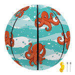 Cartoon Octopus Pattern Print Basketball
