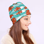 Cartoon Octopus Pattern Print Beanie