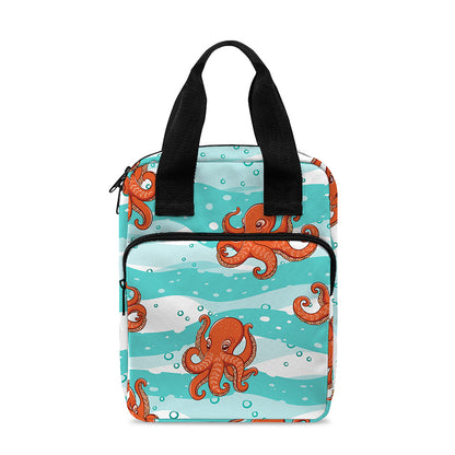 Cartoon Octopus Pattern Print Bible Tote Bag