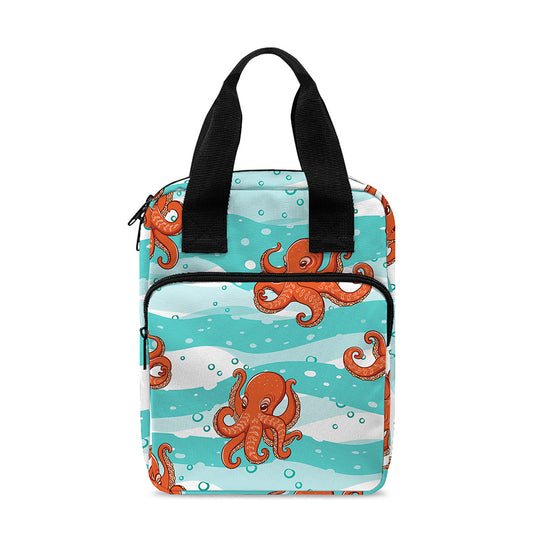 Cartoon Octopus Pattern Print Bible Tote Bag