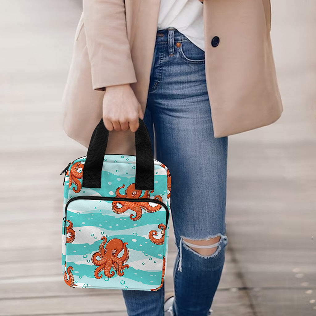 Cartoon Octopus Pattern Print Bible Tote Bag