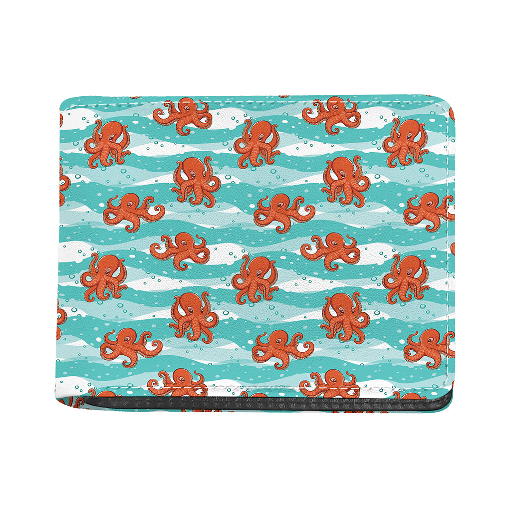 Cartoon Octopus Pattern Print Bifold Wallet