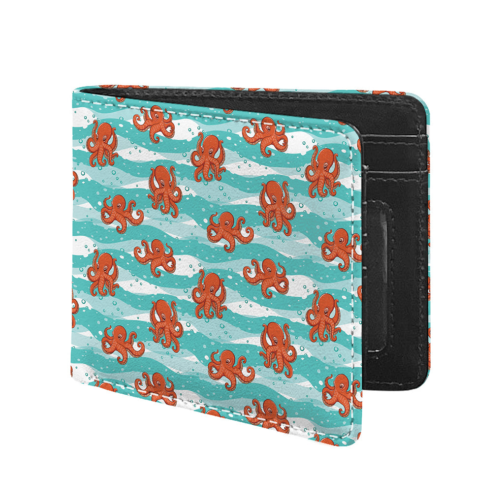 Cartoon Octopus Pattern Print Bifold Wallet