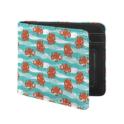 Cartoon Octopus Pattern Print Bifold Wallet