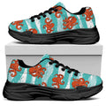Cartoon Octopus Pattern Print Black Chunky Shoes