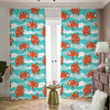 Cartoon Octopus Pattern Print Blackout Pencil Pleat Curtains