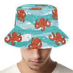 Cartoon Octopus Pattern Print Bucket Hat