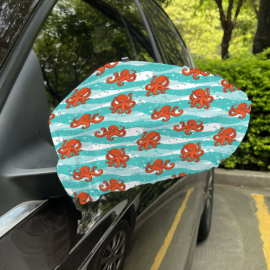 Cartoon Octopus Pattern Print Car Side Mirror Covers