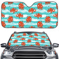 Cartoon Octopus Pattern Print Car Windshield Sun Shade
