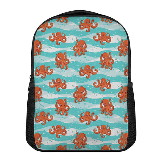 Cartoon Octopus Pattern Print Casual Backpack