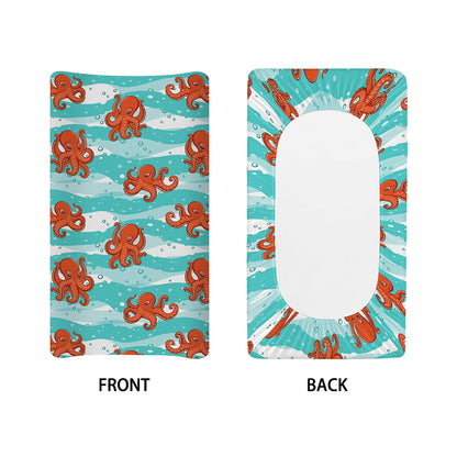 Cartoon Octopus Pattern Print Changing Pad Cover