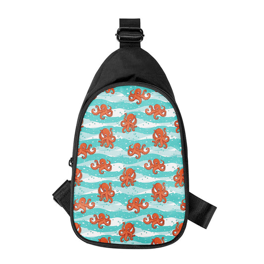 Cartoon Octopus Pattern Print Chest Bag