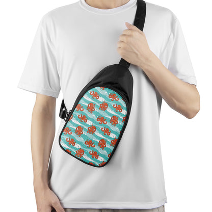 Cartoon Octopus Pattern Print Chest Bag