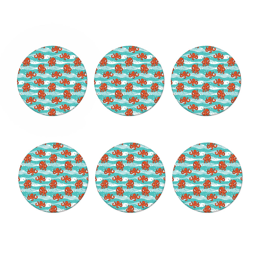 Cartoon Octopus Pattern Print Coaster Set