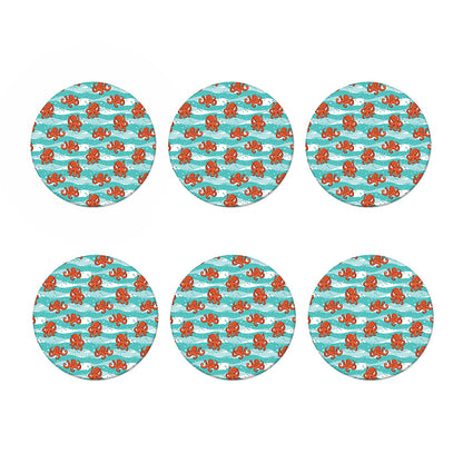 Cartoon Octopus Pattern Print Coaster Set