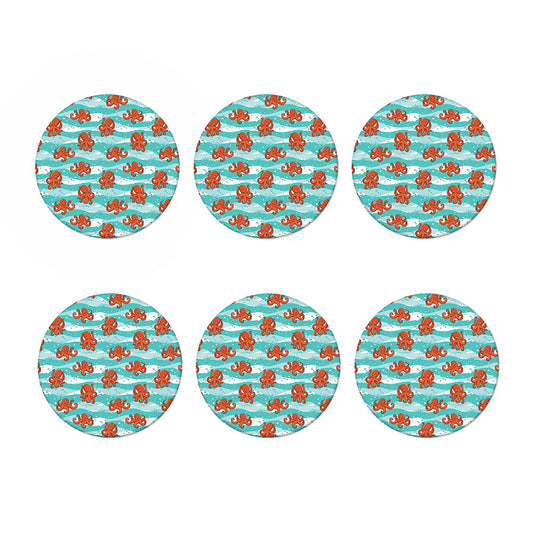 Cartoon Octopus Pattern Print Coaster Set