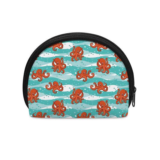 Cartoon Octopus Pattern Print Coin Purse