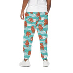 Cartoon Octopus Pattern Print Cotton Pants