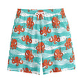 Cartoon Octopus Pattern Print Cotton Shorts