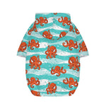 Cartoon Octopus Pattern Print Dog Zip Up Hoodie