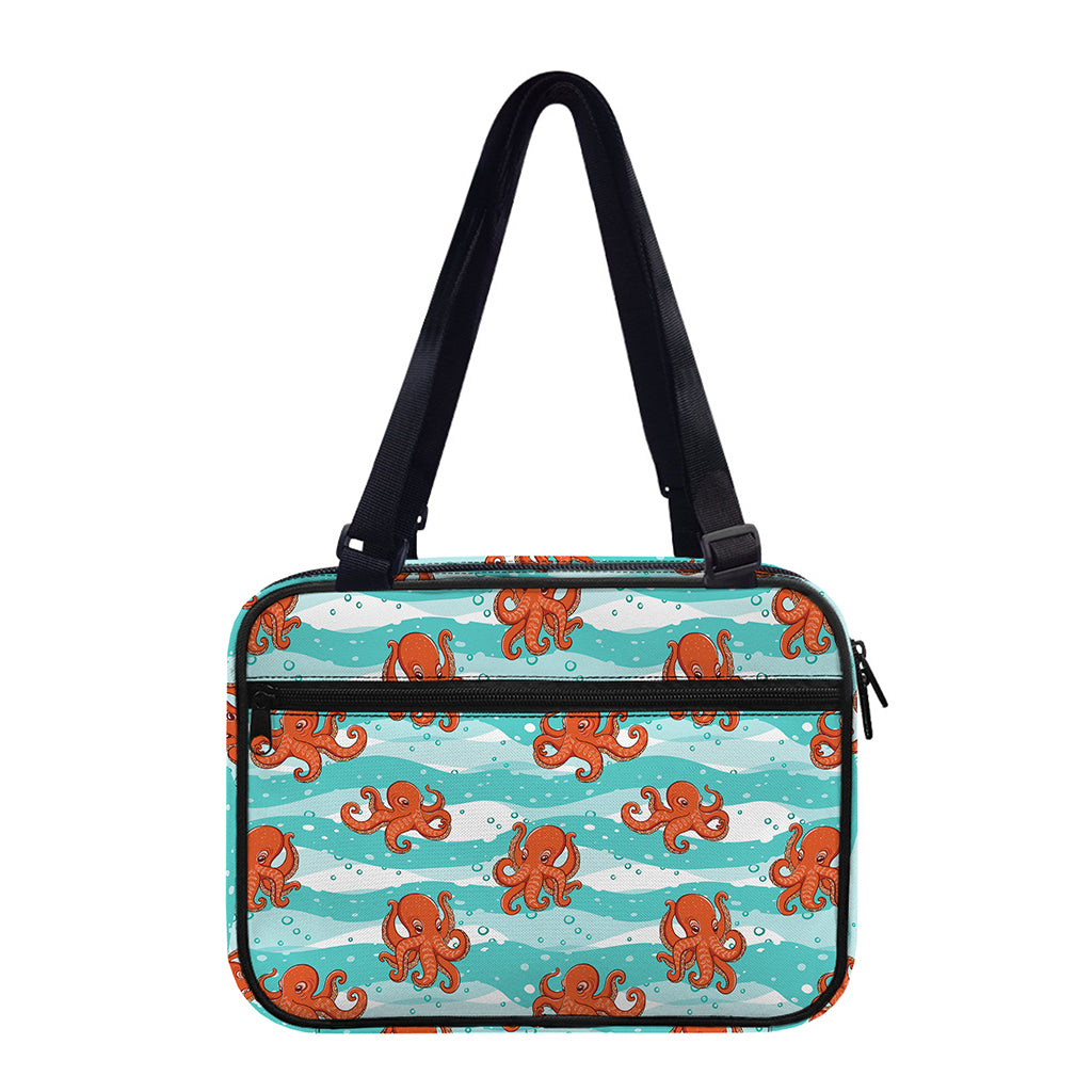 Cartoon Octopus Pattern Print Double Strap Bible Bag