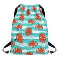 Cartoon Octopus Pattern Print Drawstring Backpack