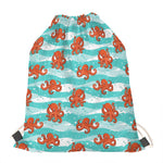 Cartoon Octopus Pattern Print Drawstring Bag