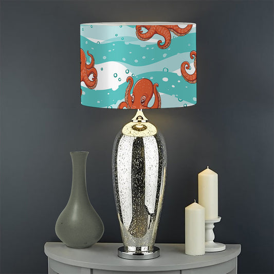 Cartoon Octopus Pattern Print Drum Lamp Shade