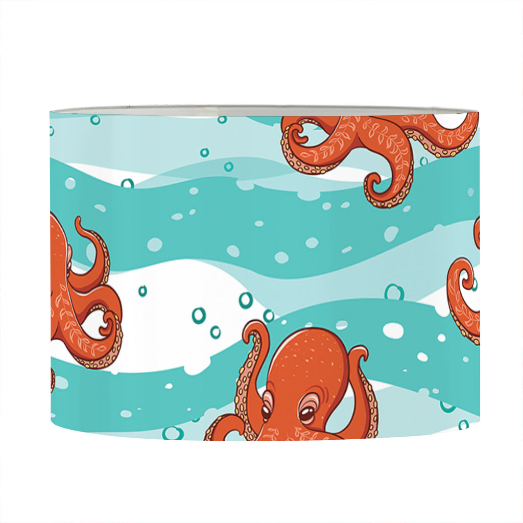Cartoon Octopus Pattern Print Drum Lamp Shade