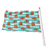 Cartoon Octopus Pattern Print Flag