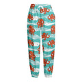 Cartoon Octopus Pattern Print Fleece Lined Knit Pants