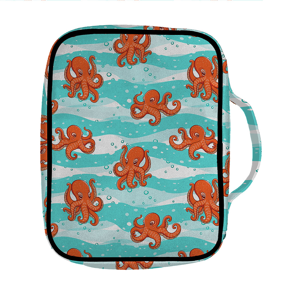 Cartoon Octopus Pattern Print Front Pocket Bible Bag