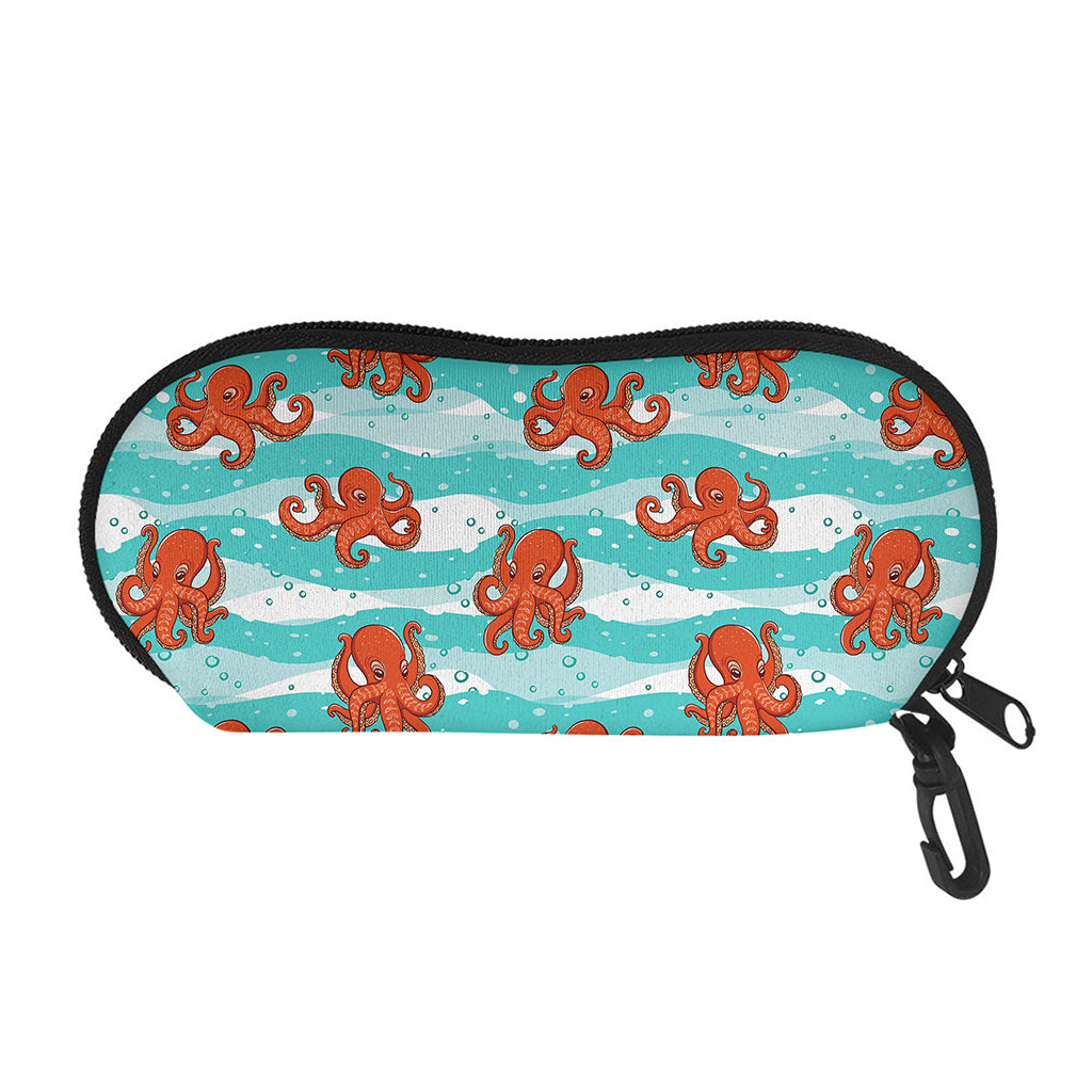 Cartoon Octopus Pattern Print Glasses Case