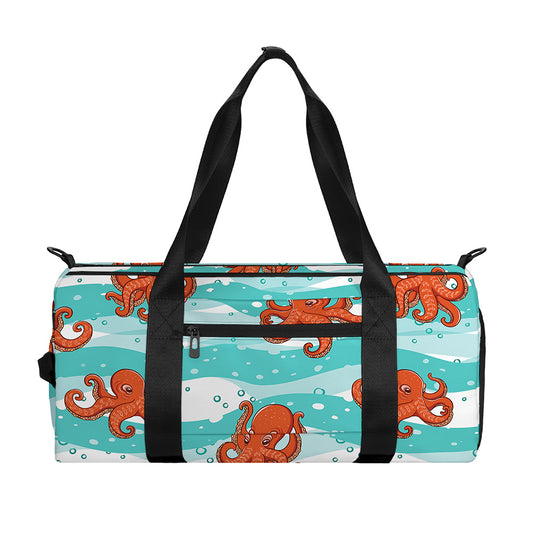 Cartoon Octopus Pattern Print Gym Bag