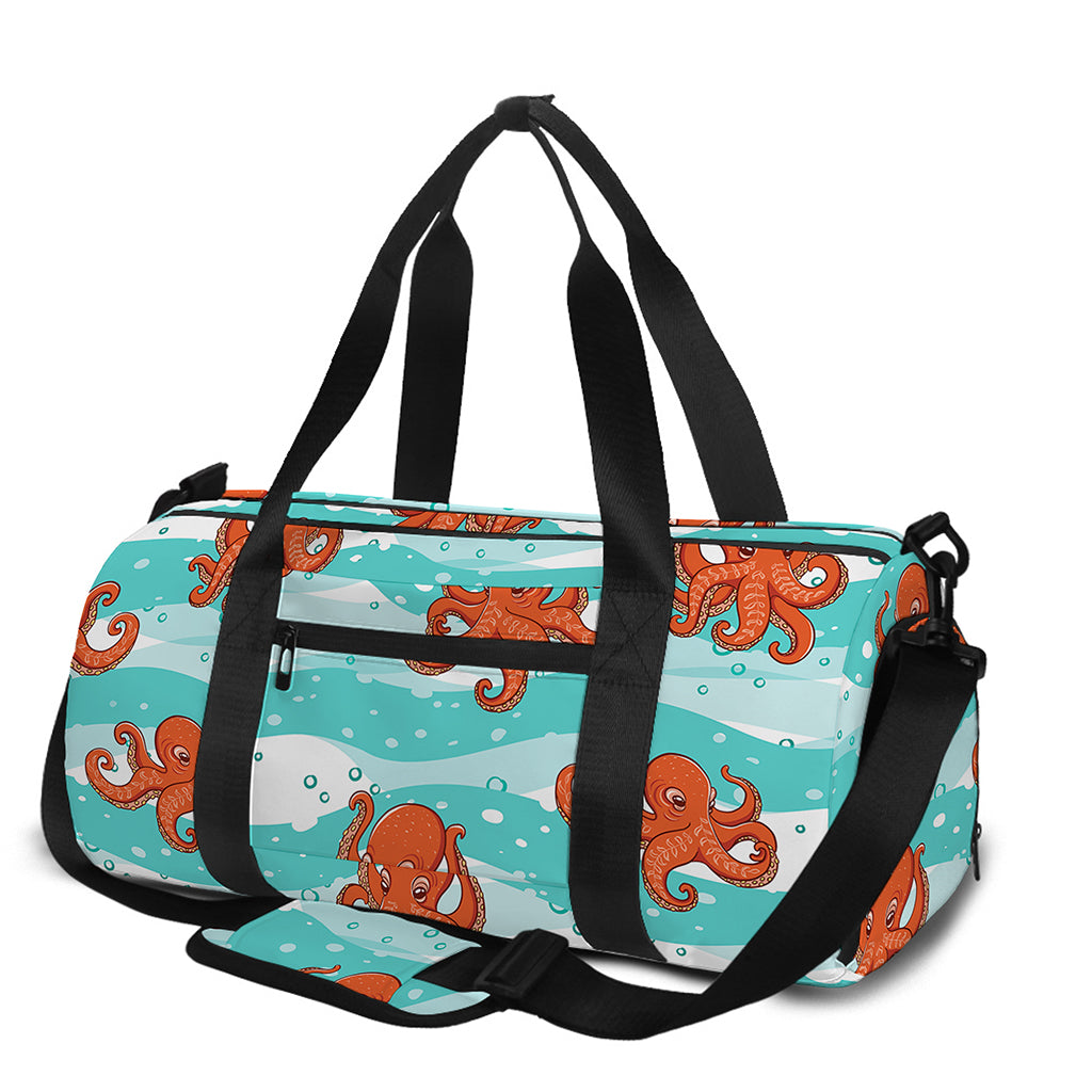 Cartoon Octopus Pattern Print Gym Bag