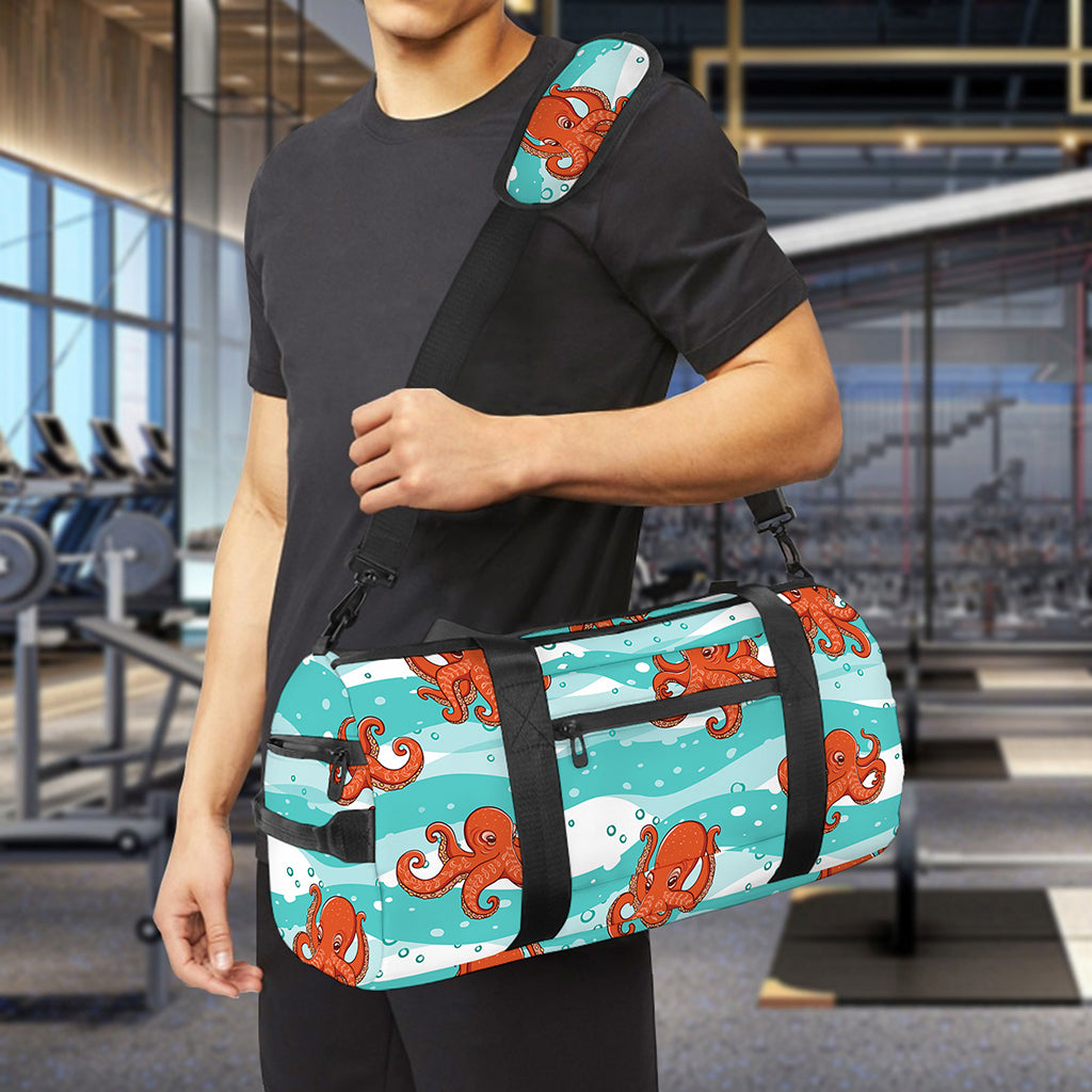 Cartoon Octopus Pattern Print Gym Bag