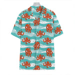 Cartoon Octopus Pattern Print Hawaiian Shirt