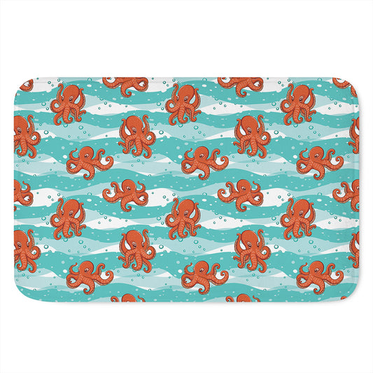 Cartoon Octopus Pattern Print Indoor Door Mat