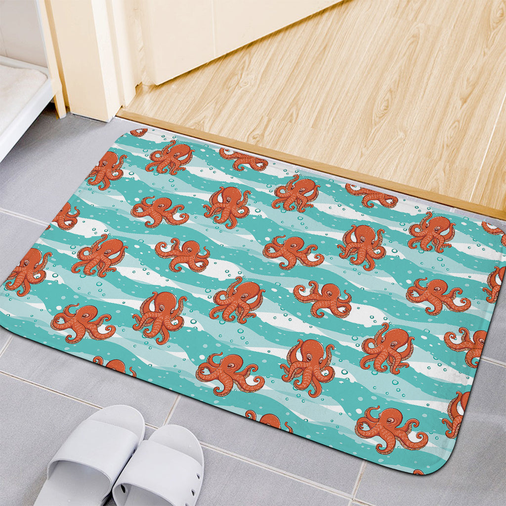 Cartoon Octopus Pattern Print Indoor Door Mat