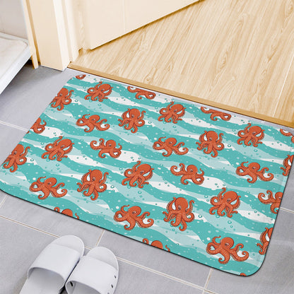 Cartoon Octopus Pattern Print Indoor Door Mat