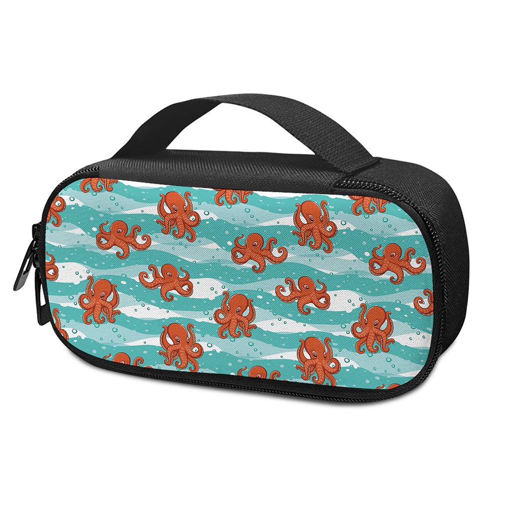 Cartoon Octopus Pattern Print Insulin Cooler Travel Case