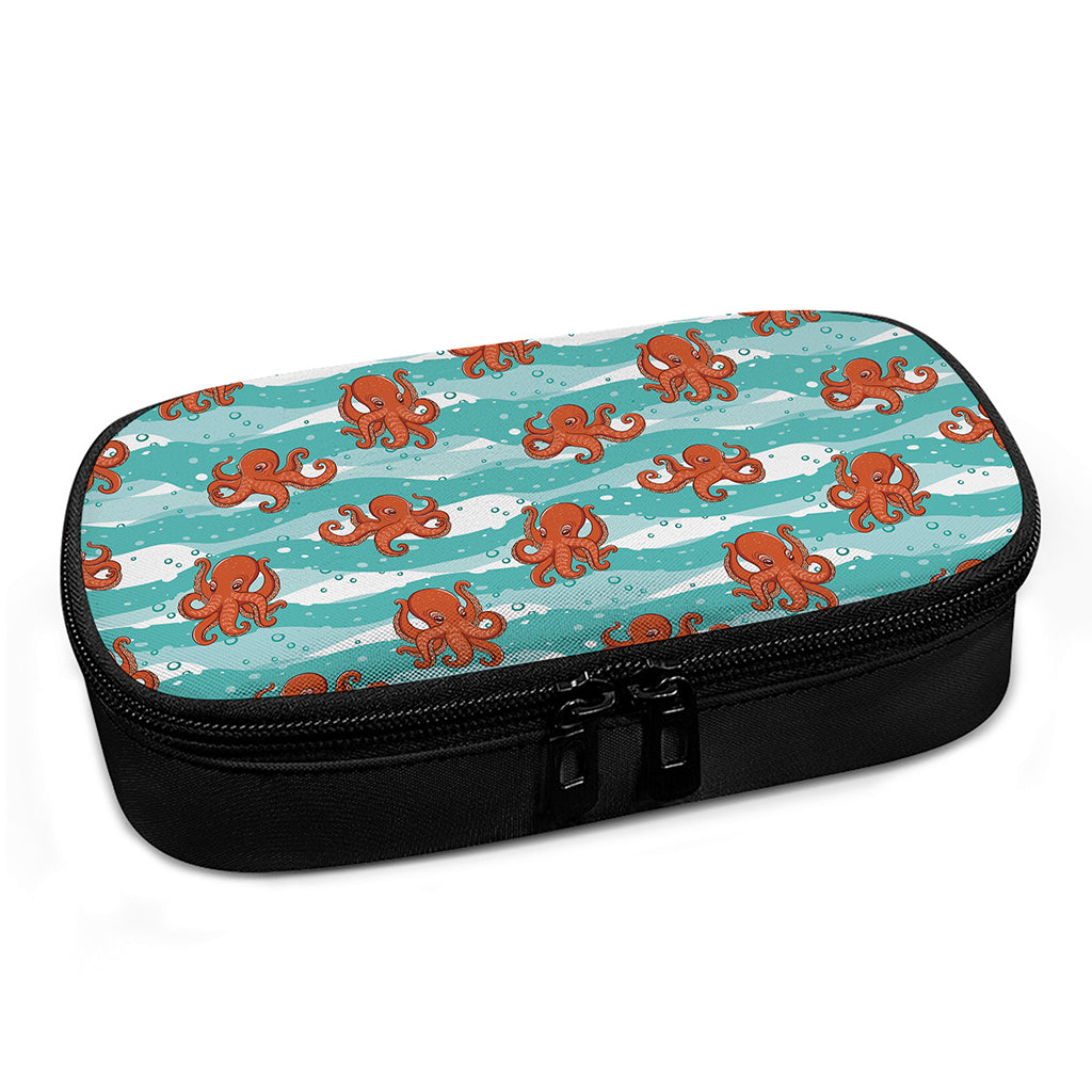 Cartoon Octopus Pattern Print Insulin Cooler Travel Case