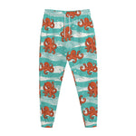 Cartoon Octopus Pattern Print Jogger Pants