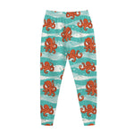 Cartoon Octopus Pattern Print Jogger Pants
