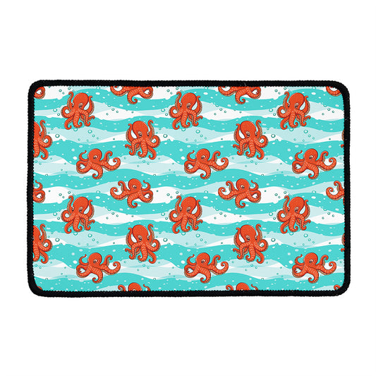 Cartoon Octopus Pattern Print Kitchen Mat