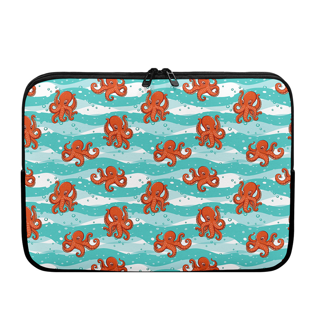 Cartoon Octopus Pattern Print Laptop Sleeve