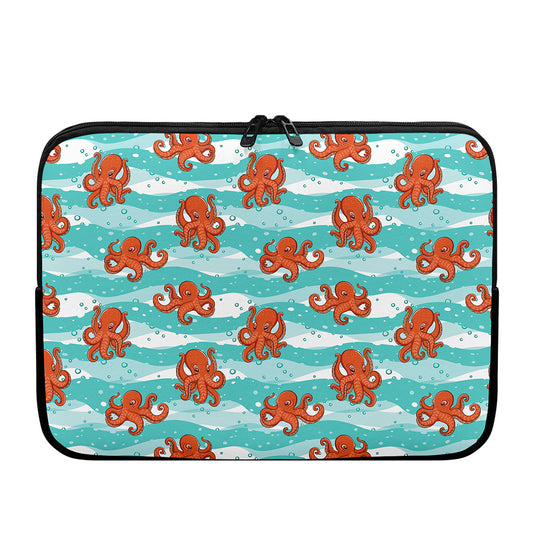 Cartoon Octopus Pattern Print Laptop Sleeve