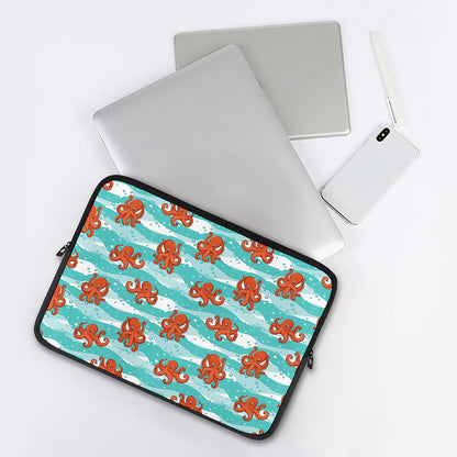 Cartoon Octopus Pattern Print Laptop Sleeve