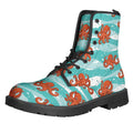 Cartoon Octopus Pattern Print Lace-Up Boots